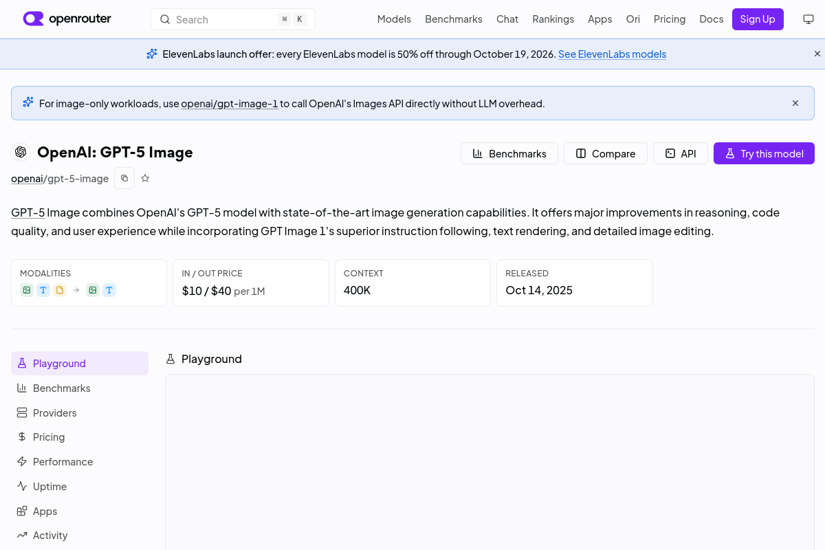 OpenAI: GPT-5 Image preview