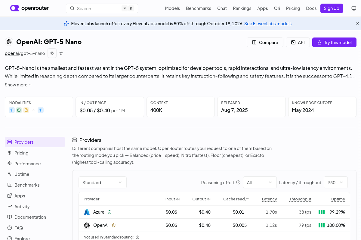 OpenAI: GPT-5 Nano preview