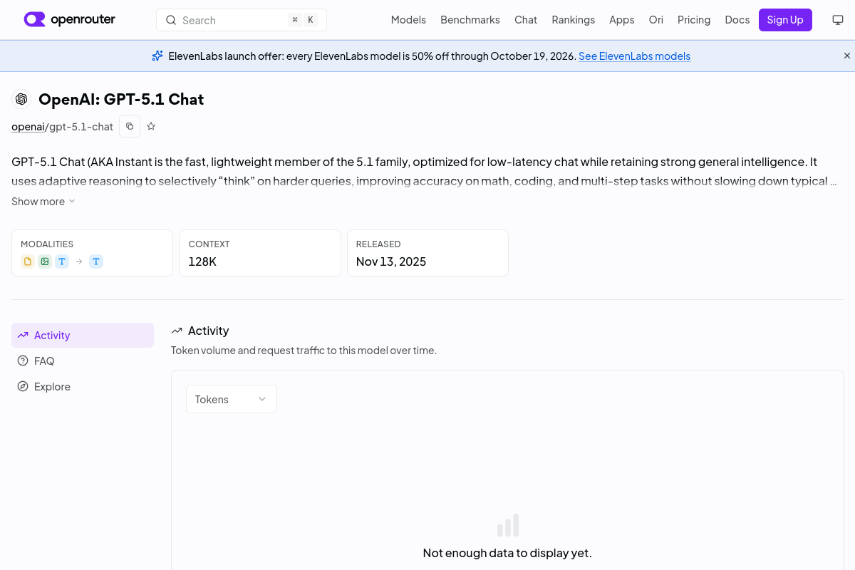 OpenAI: GPT-5.1 Chat preview