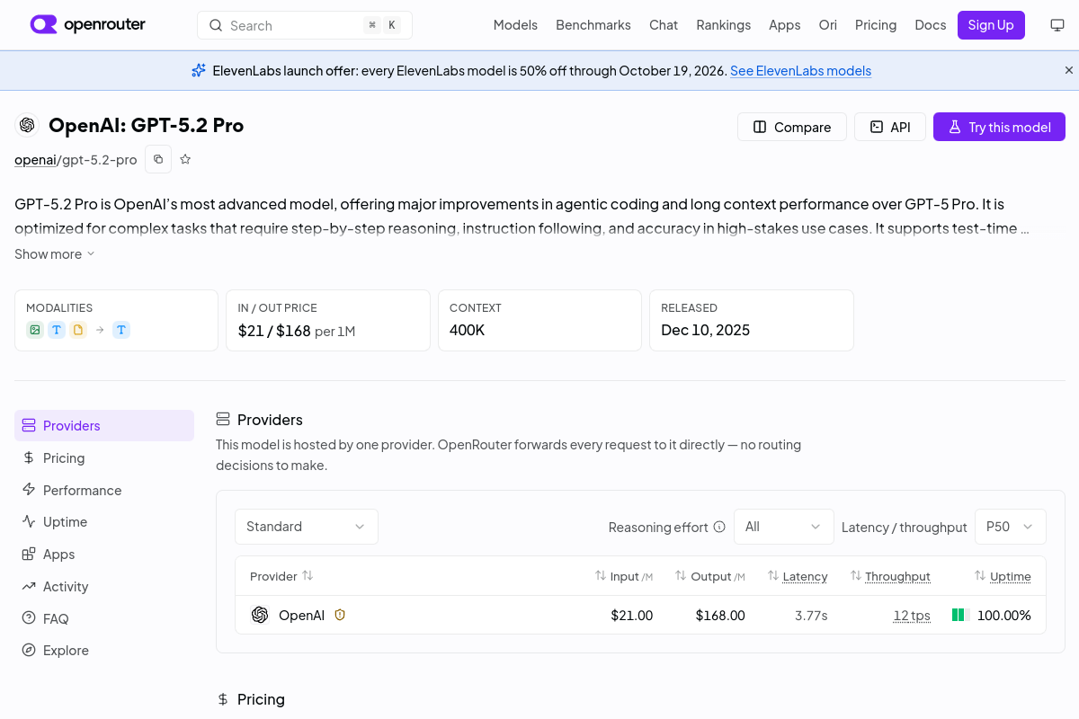 OpenAI: GPT-5.2 Pro preview
