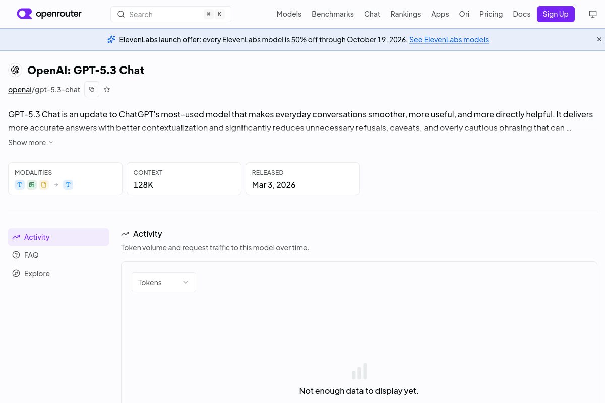 OpenAI: GPT-5.3 Chat preview