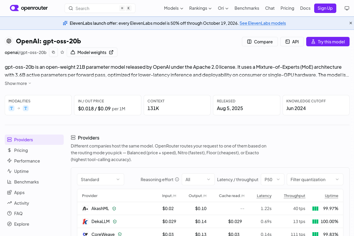 OpenAI: gpt-oss-20b preview