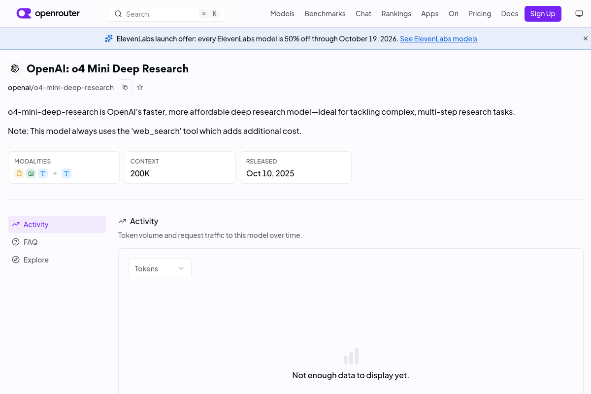 OpenAI: o4 Mini Deep Research preview