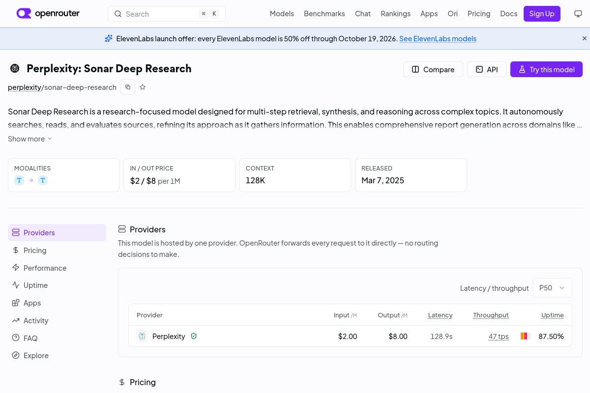 Perplexity: Sonar Deep Research preview
