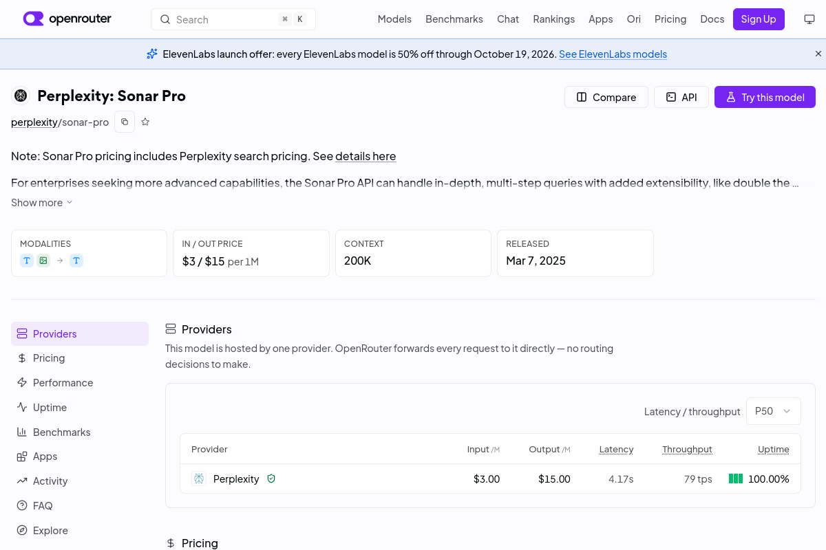 Perplexity: Sonar Pro preview