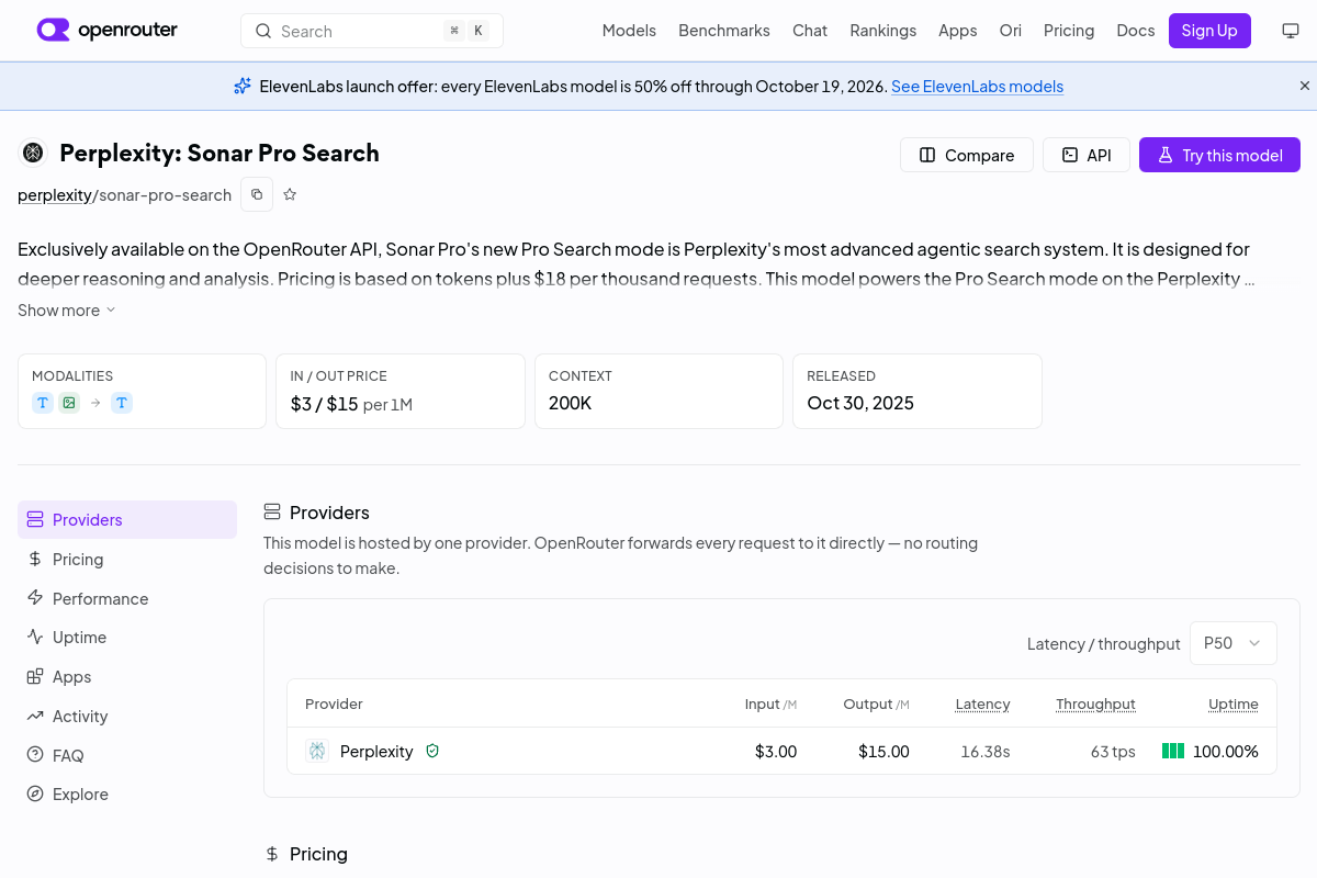 Perplexity: Sonar Pro Search preview