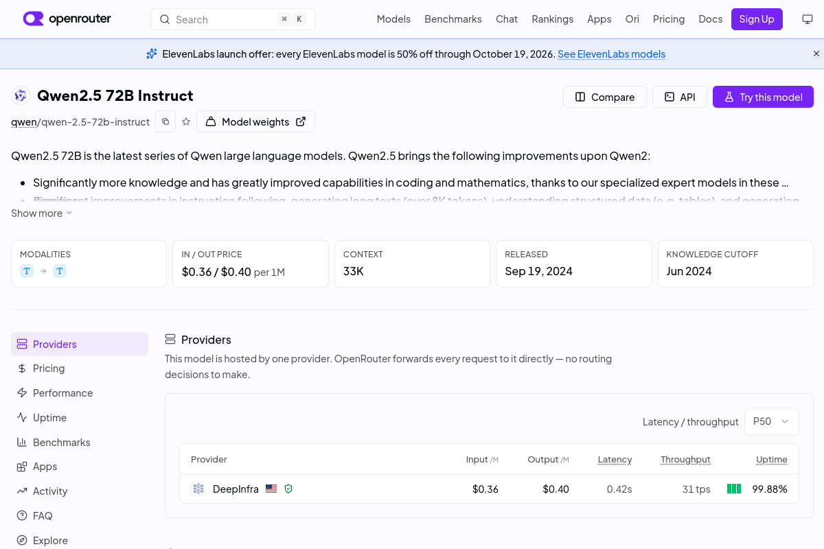 Qwen2.5 72B Instruct preview