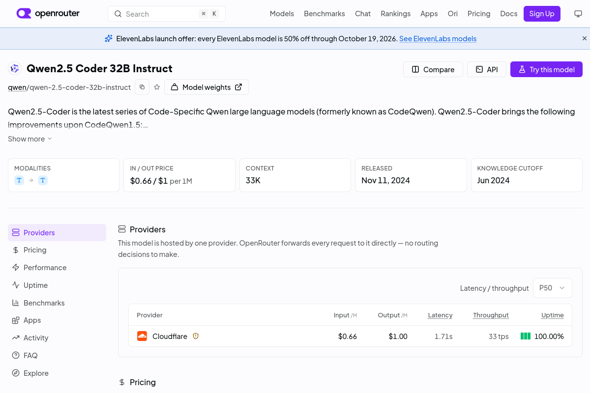 Qwen2.5 Coder 32B Instruct preview