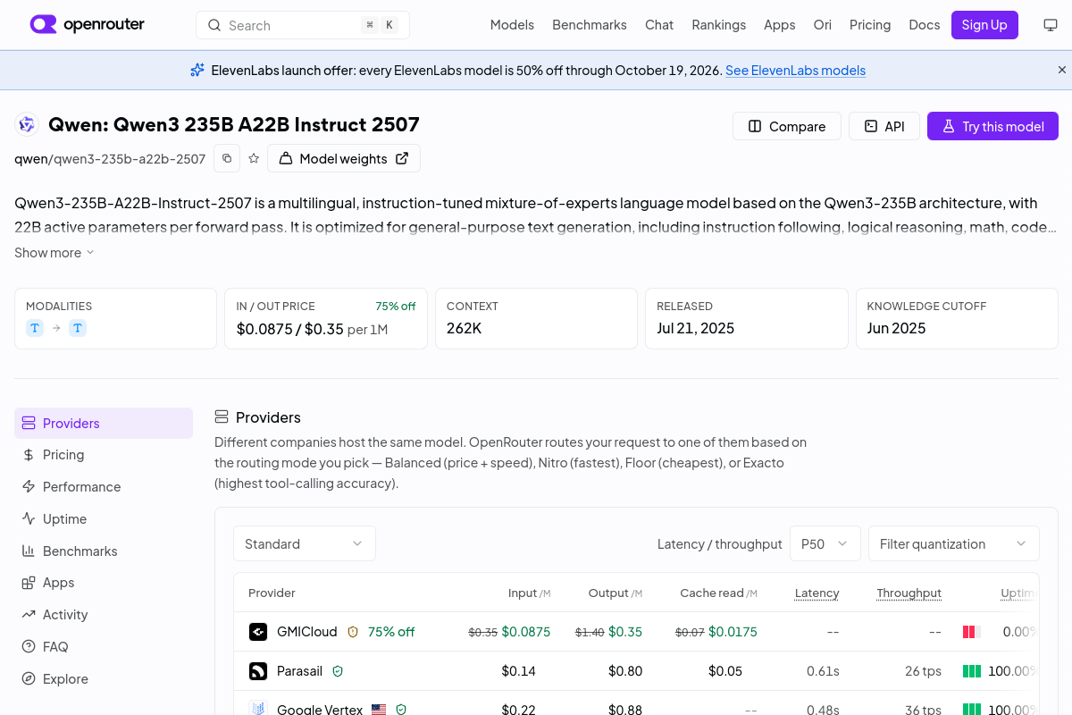 Qwen: Qwen3 235B A22B Instruct 2507 preview