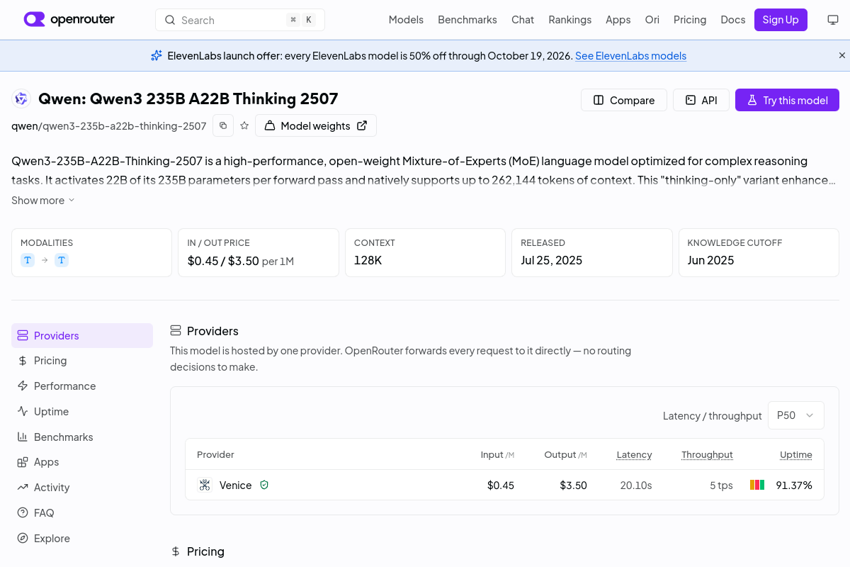 Qwen: Qwen3 235B A22B Thinking 2507 preview