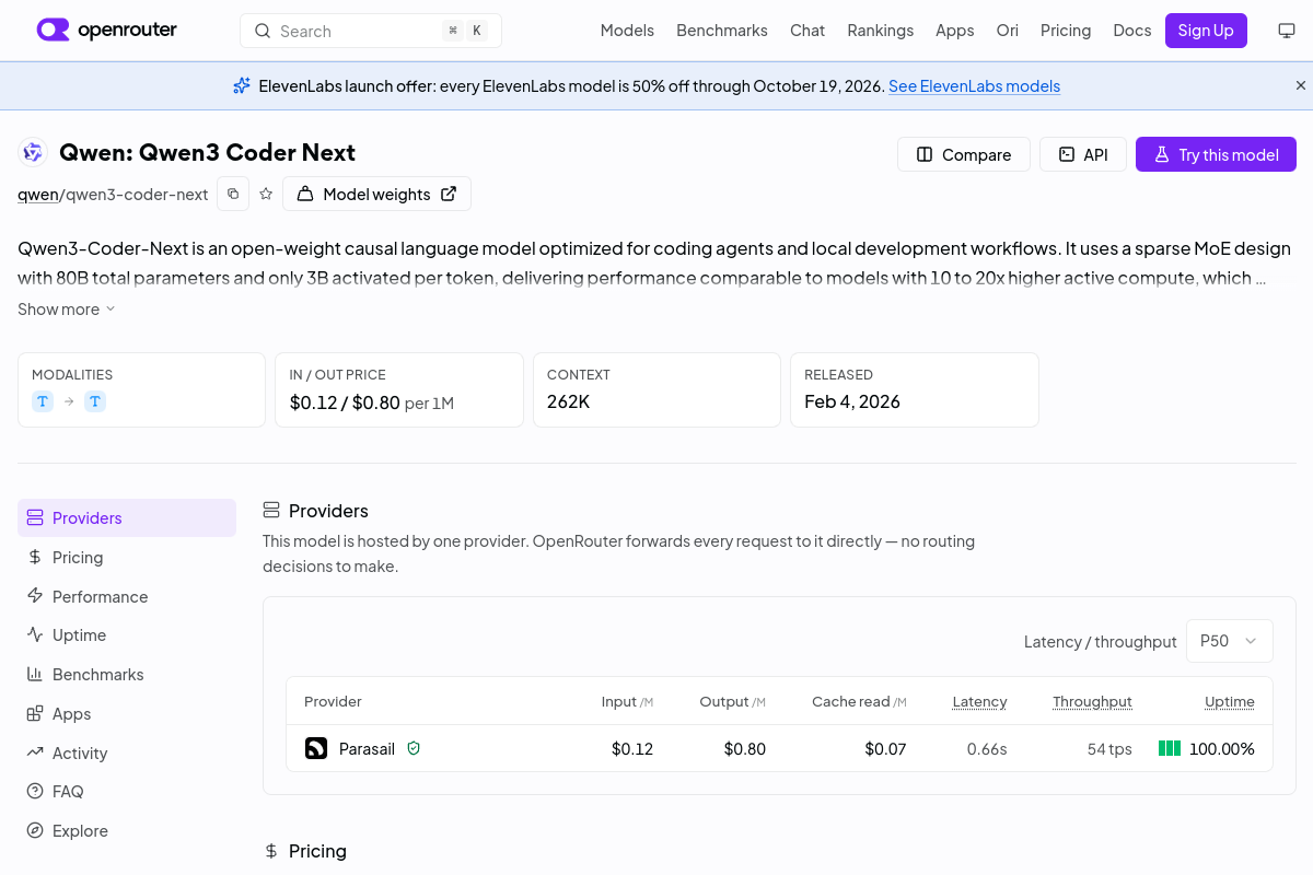 Qwen: Qwen3 Coder Next preview