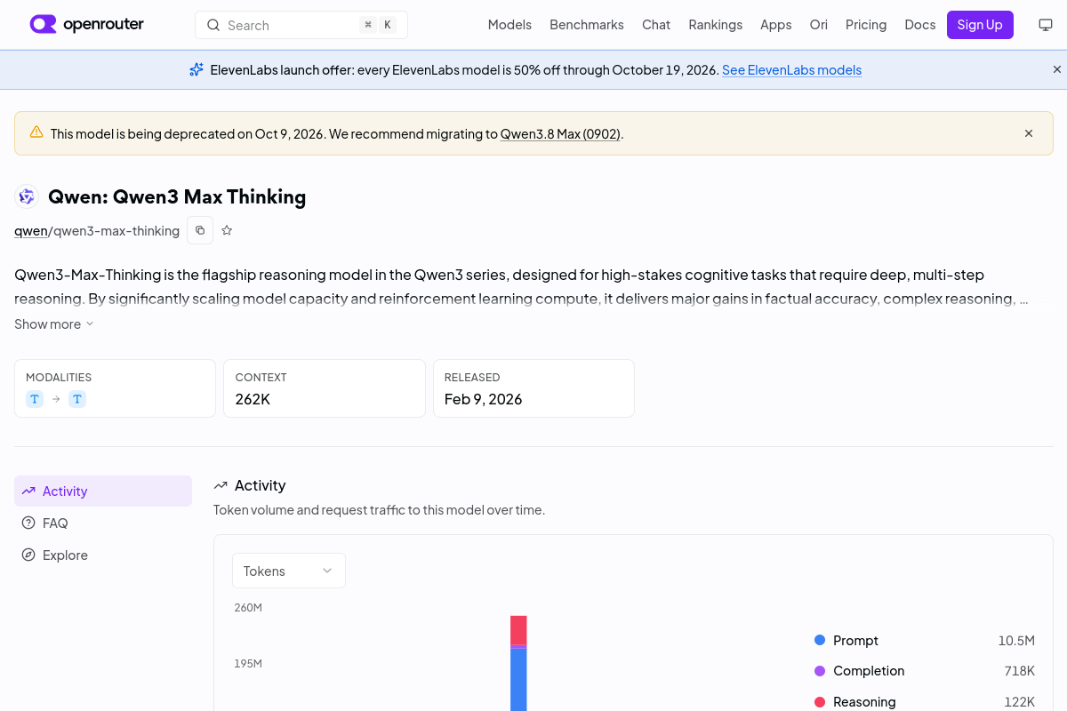 Qwen: Qwen3 Max Thinking preview