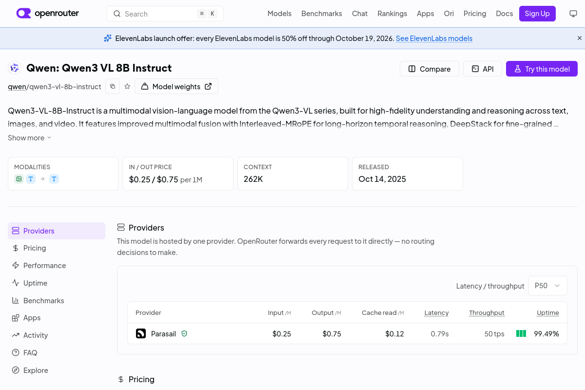Qwen: Qwen3 VL 8B Instruct preview