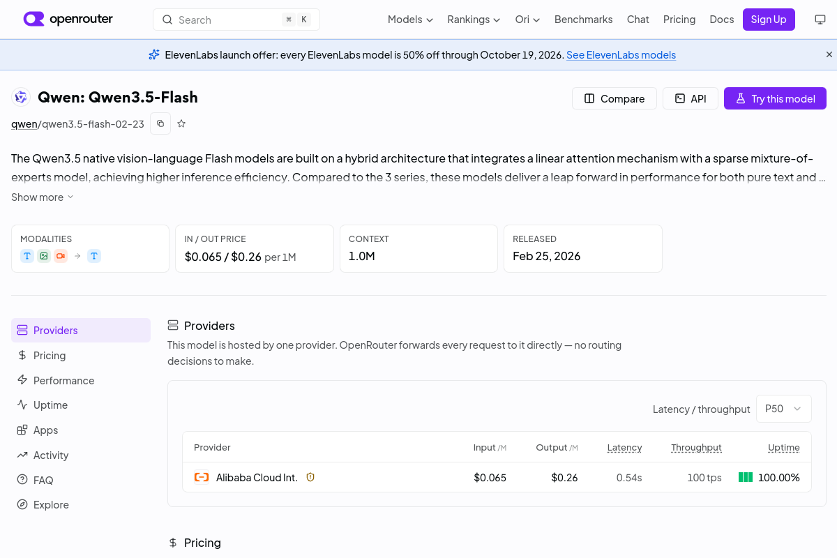 Qwen: Qwen3.5-Flash preview