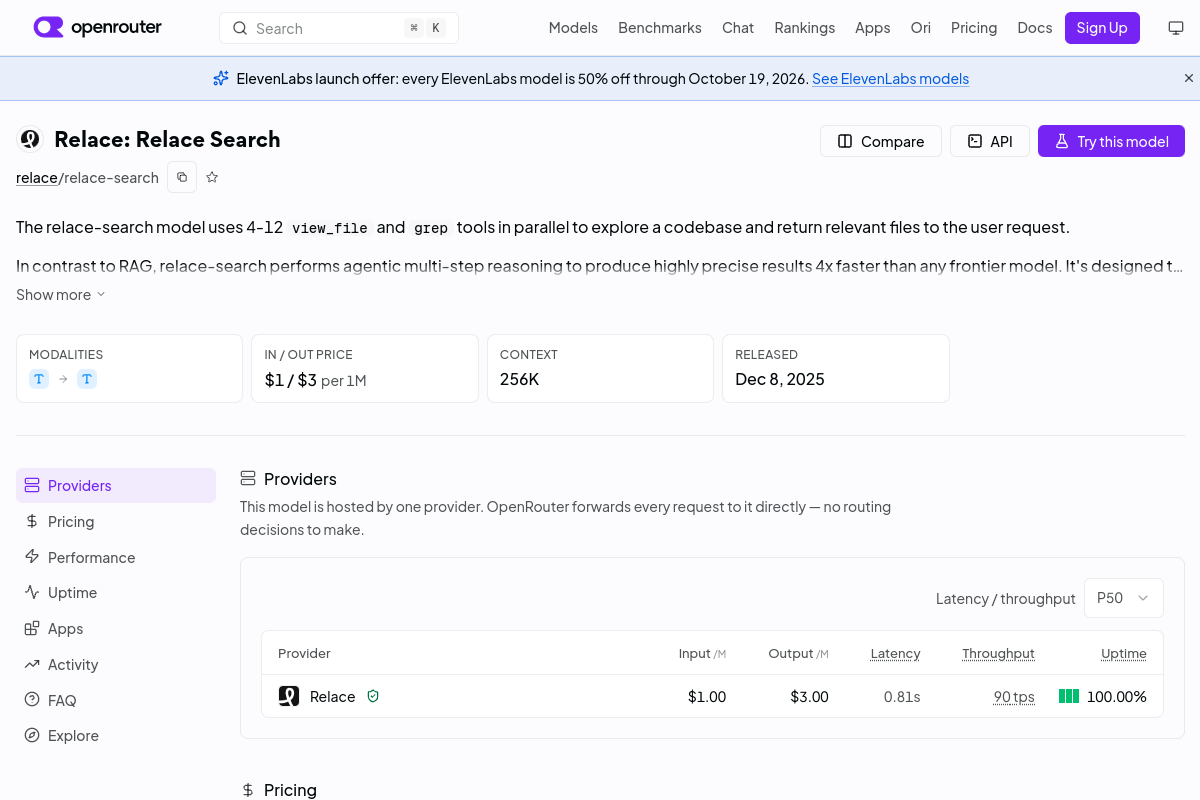 Relace: Relace Search preview