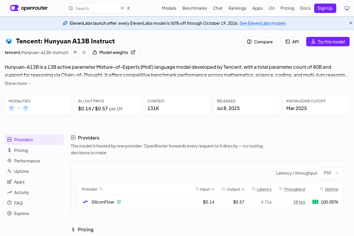 Tencent: Hunyuan A13B Instruct preview