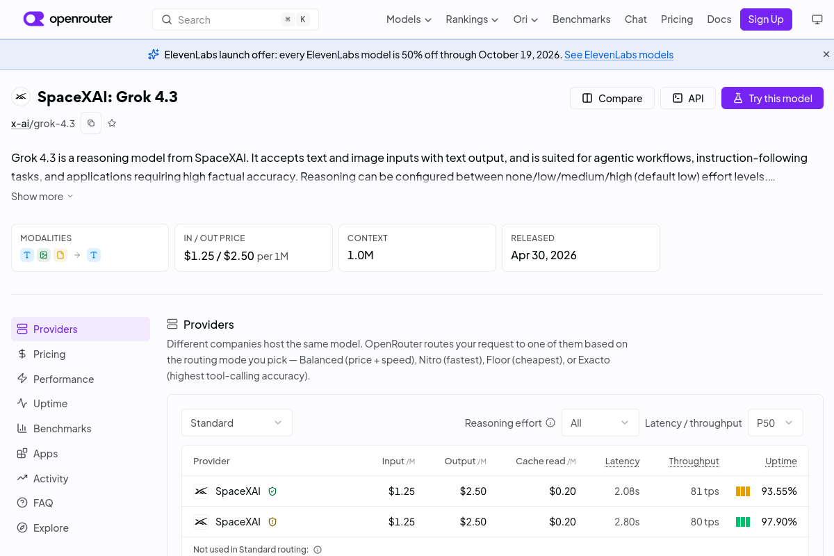 xAI: Grok 4.3 preview