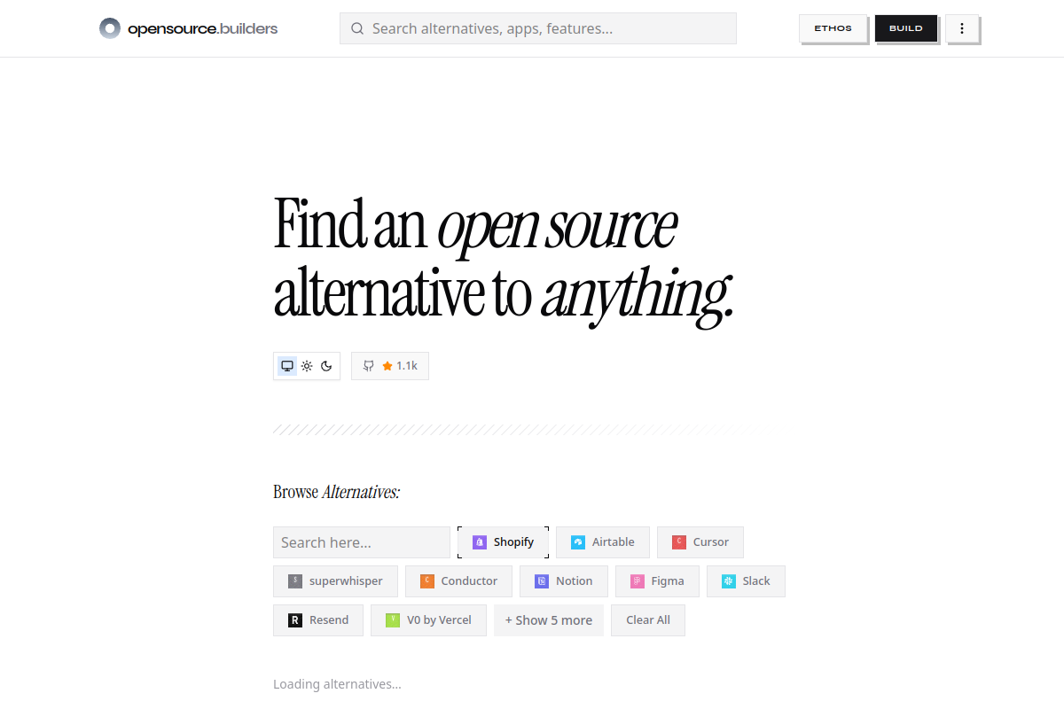 Screenshot of opensource.builders