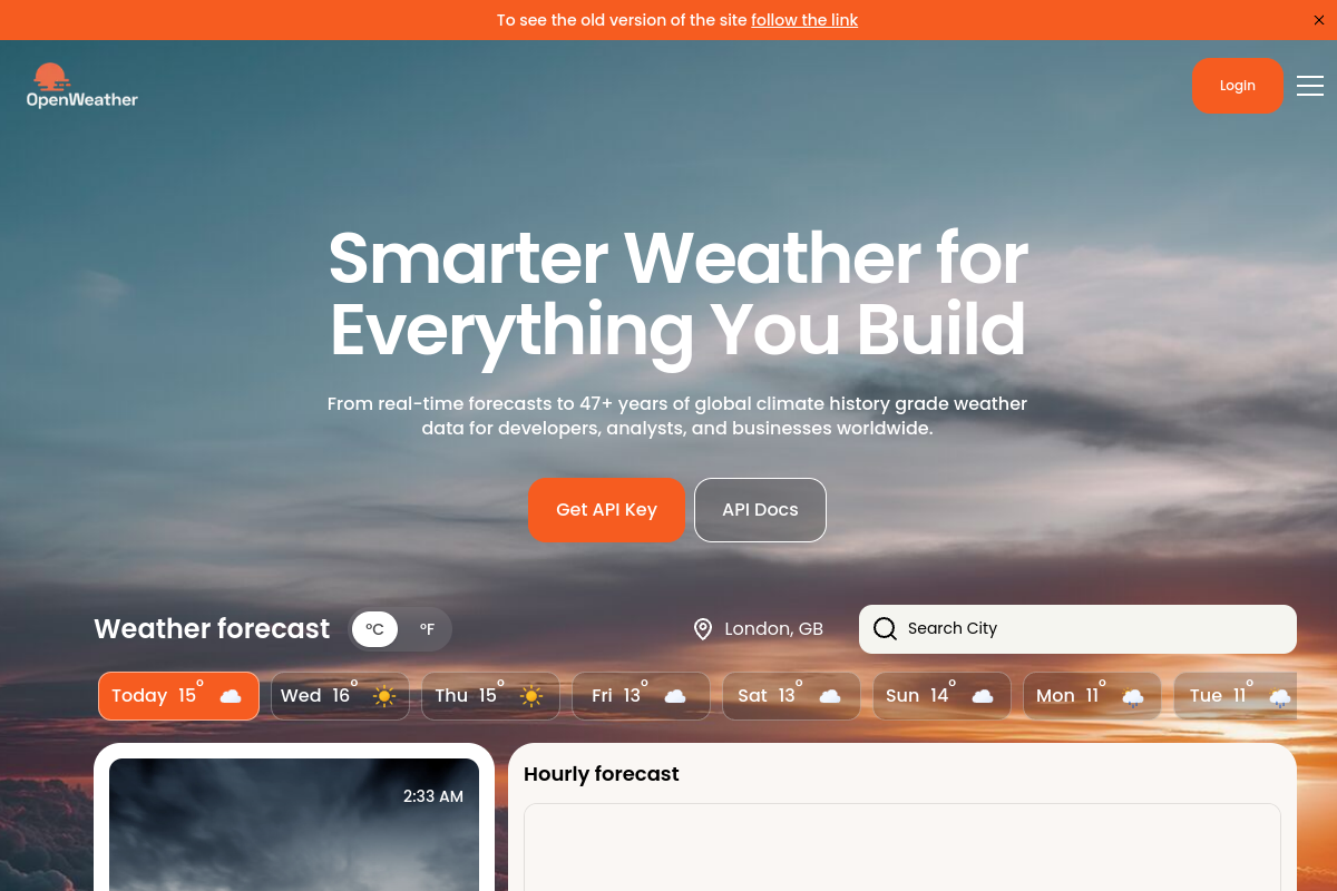 OpenWeatherMap API preview