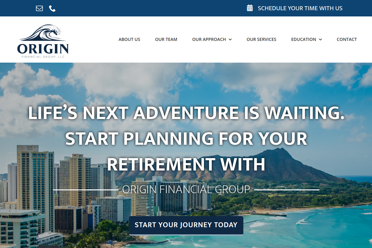 Origin Financial Group website screenshot 1