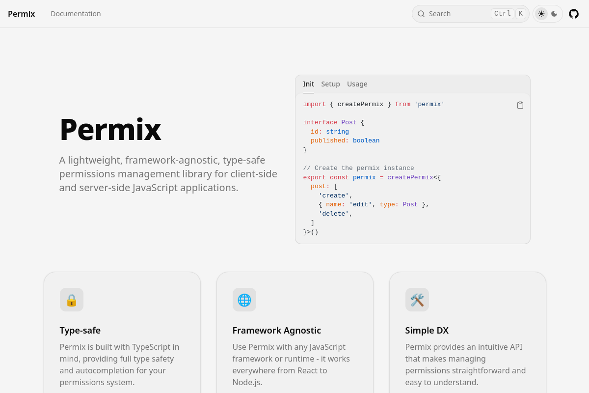 Permix - Type-safe permissions management for TypeScript