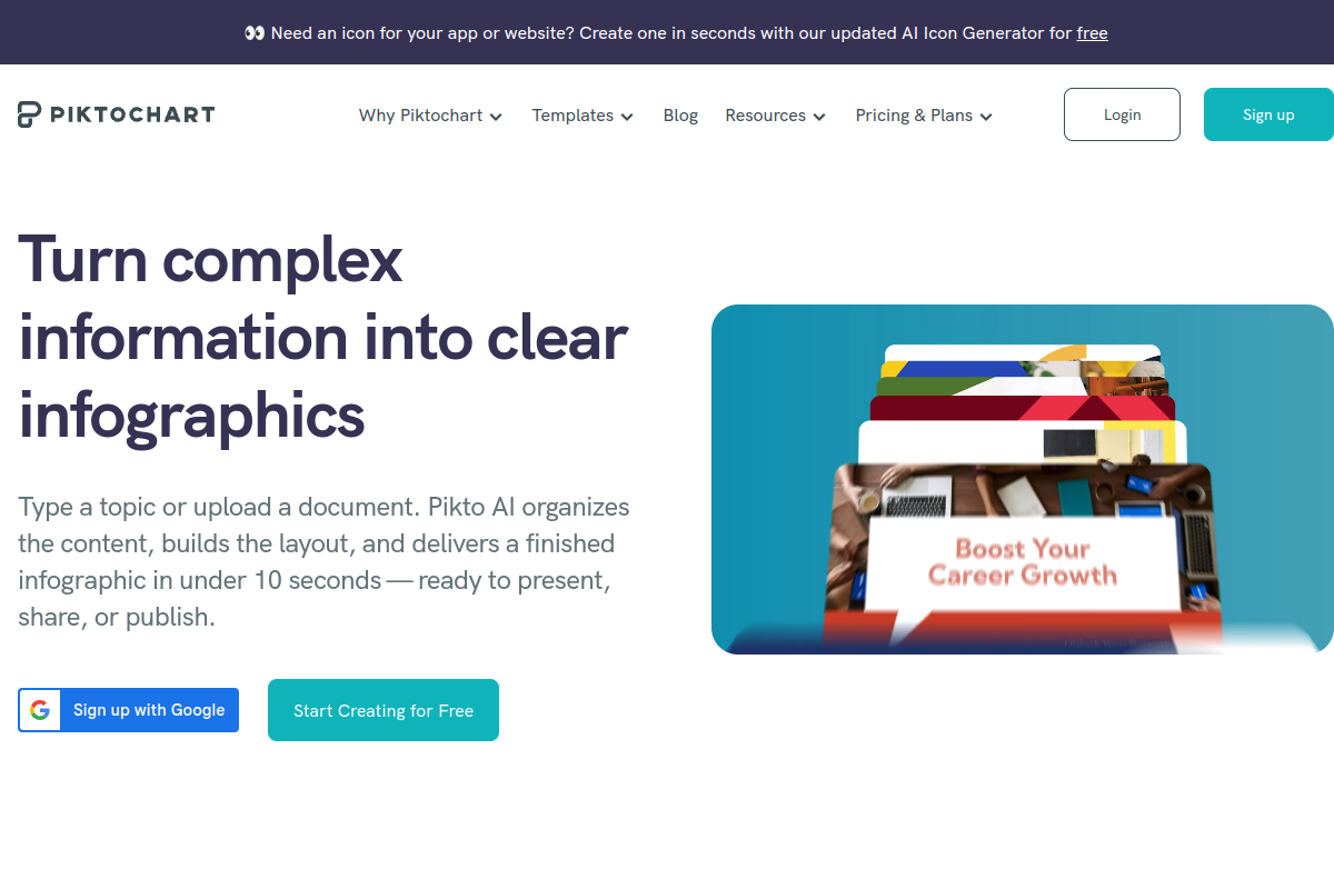 Piktochart screenshot