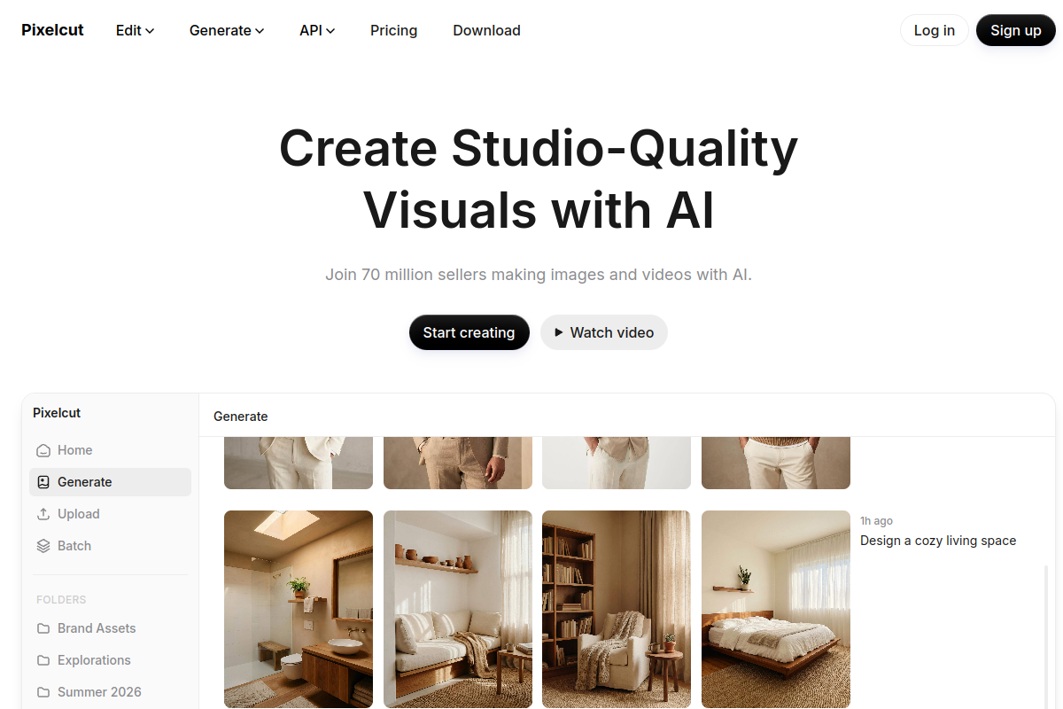 Pixelcut website screenshot 1