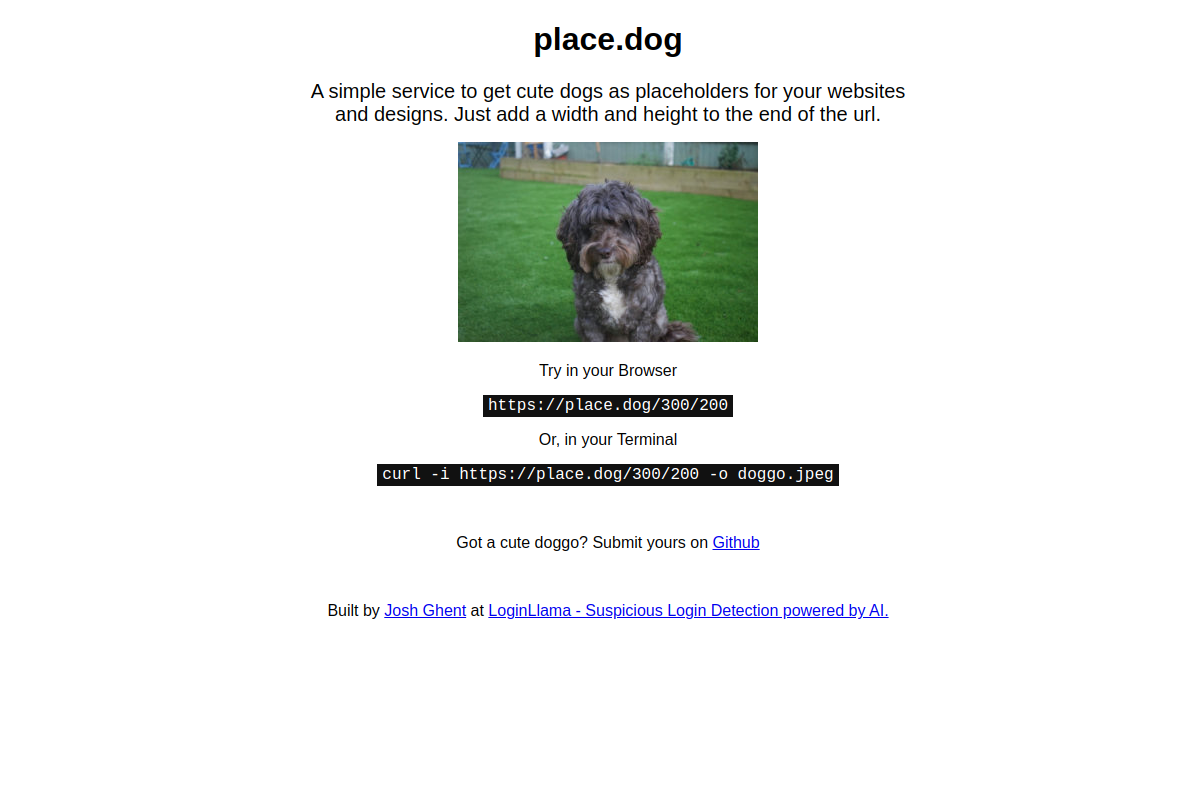 PlaceDog preview