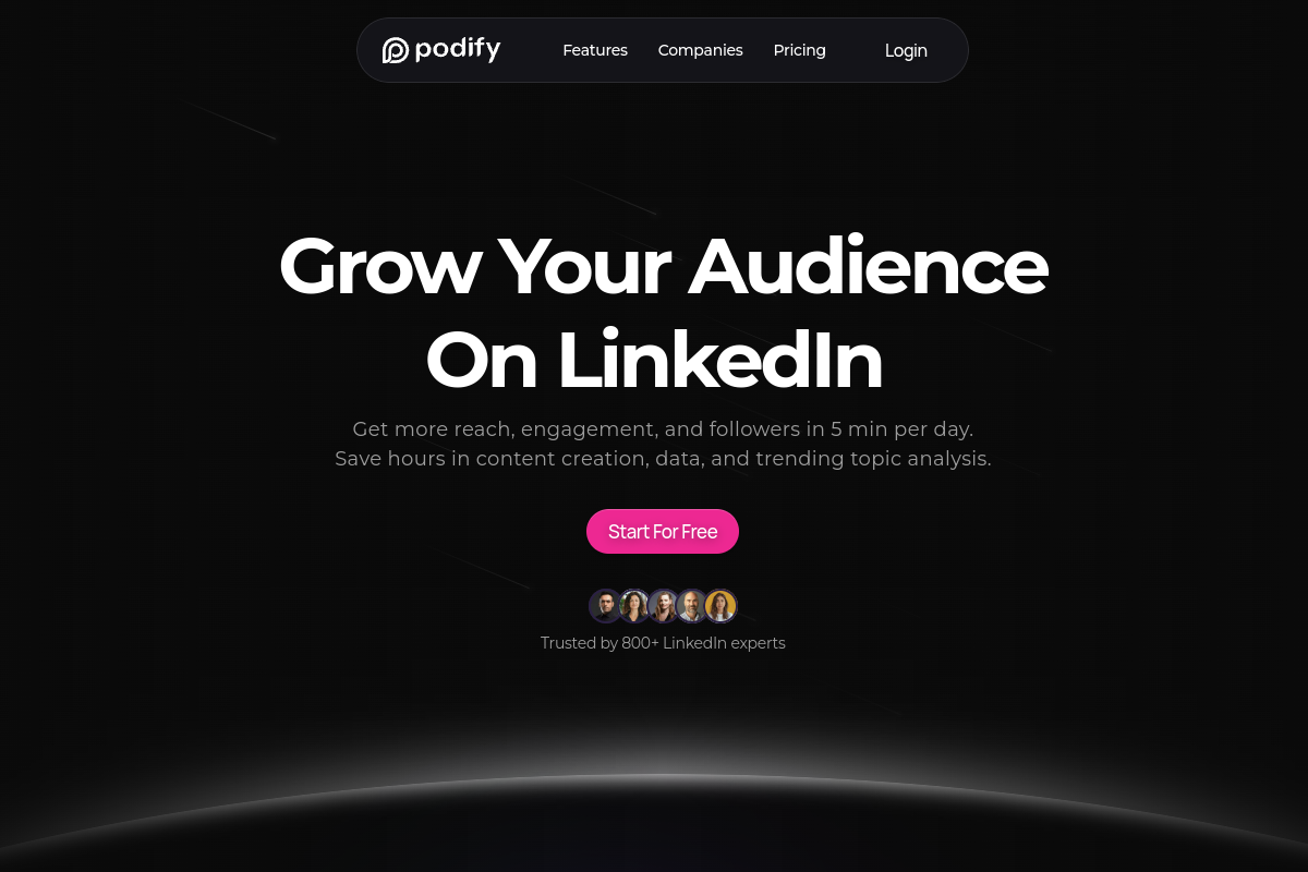Podify.io website screenshot 1