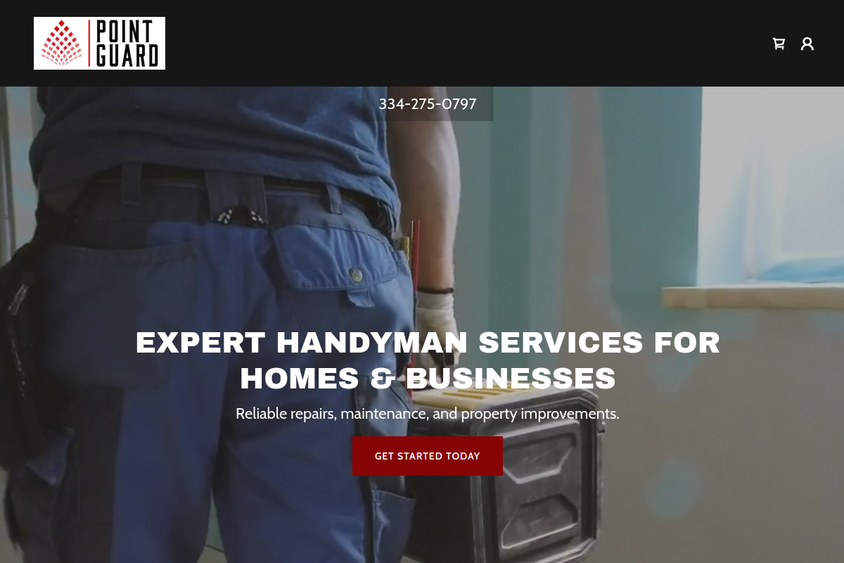Screenshot of PointGuard website