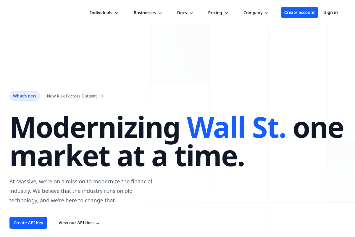 Polygon.io API preview