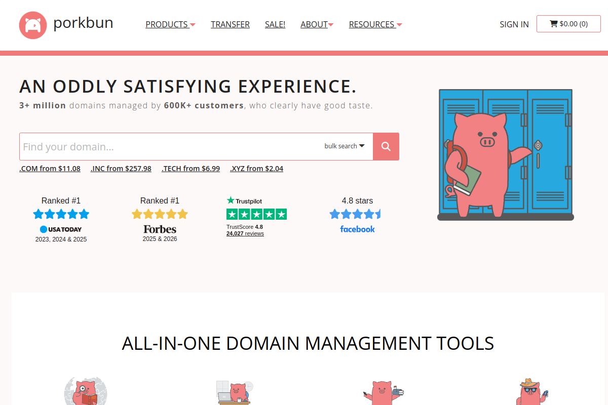Porkbun screenshot