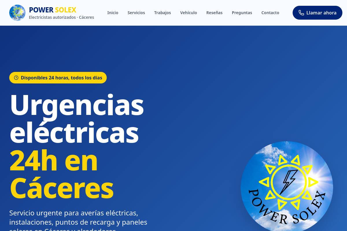 Captura real de la web Powersolex