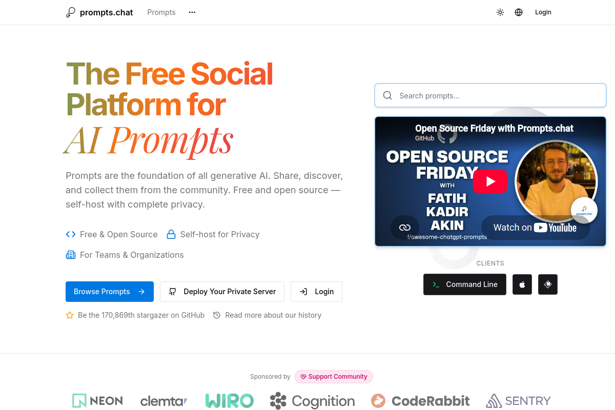 Prompts.chat Games website screenshot 1