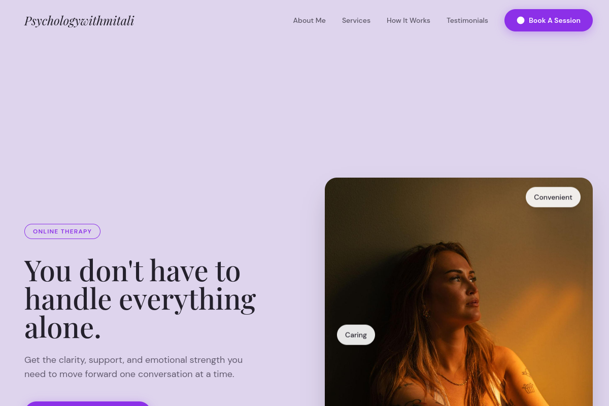 Psychology with Mitali — live website preview
