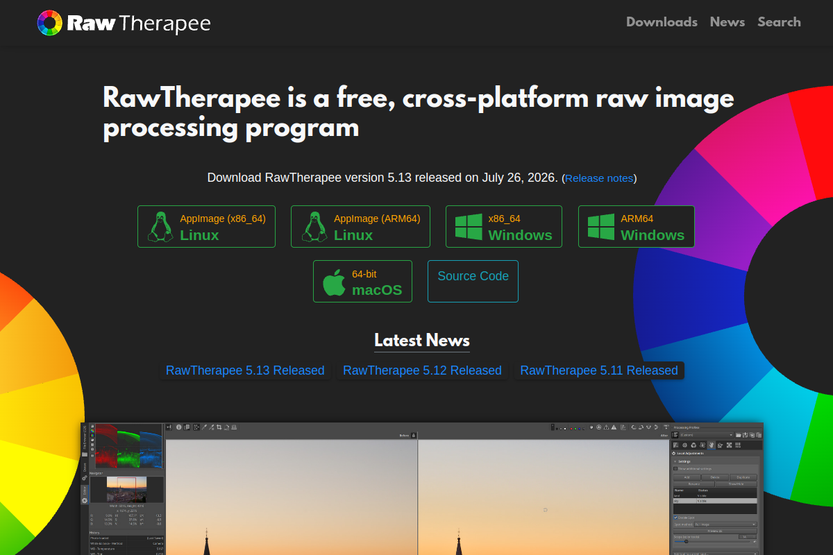 RawTherapee preview