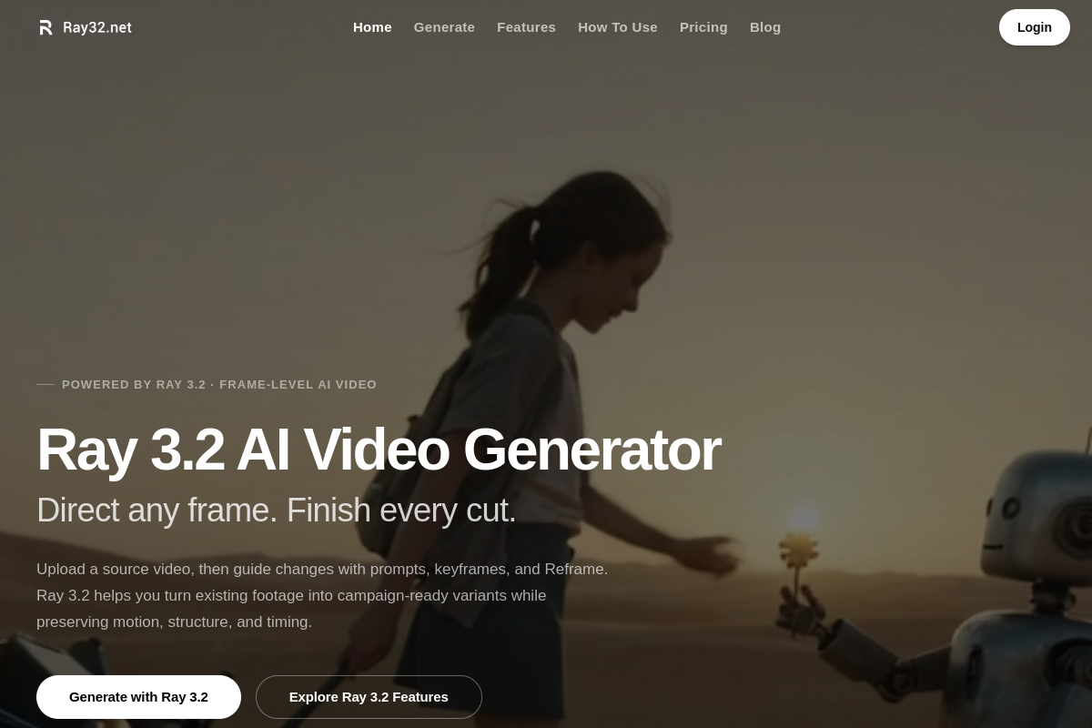 Ray 3.2 website screenshot 1