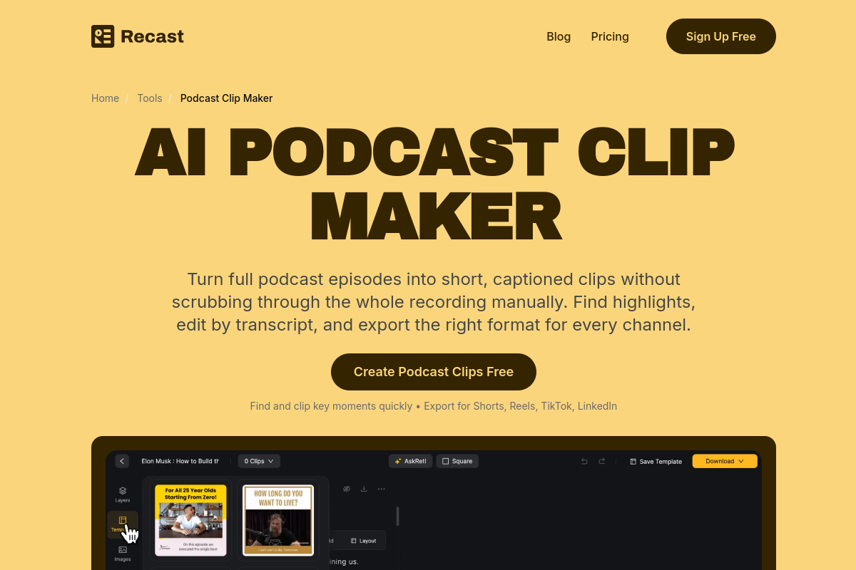 Podcast Clip Maker preview