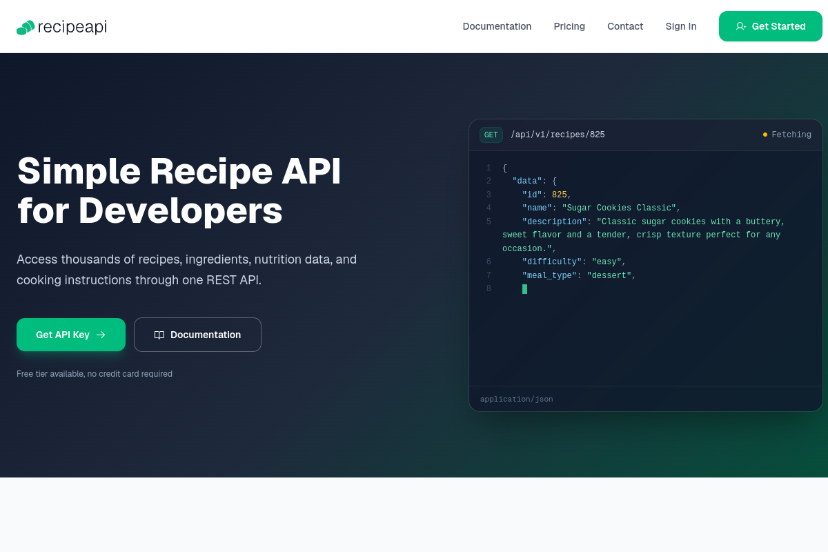 RecipeAPI preview