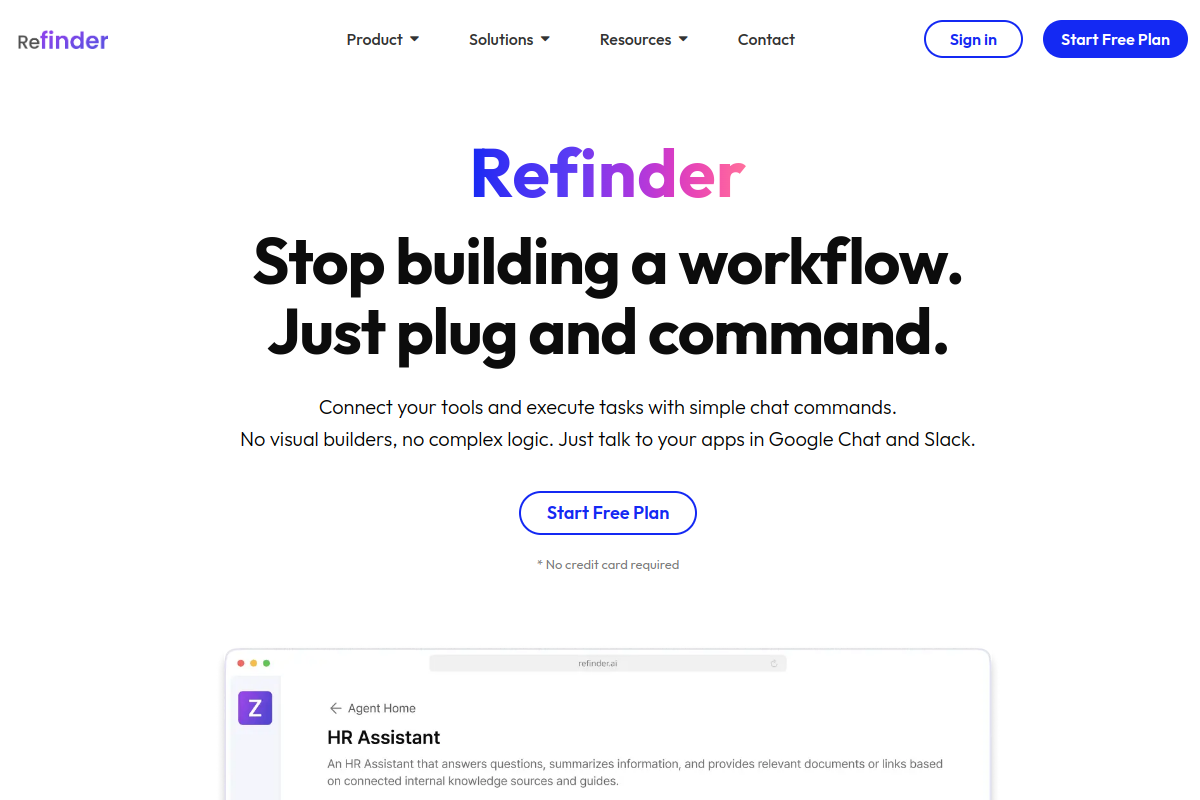 Refinder AI website screenshot 1