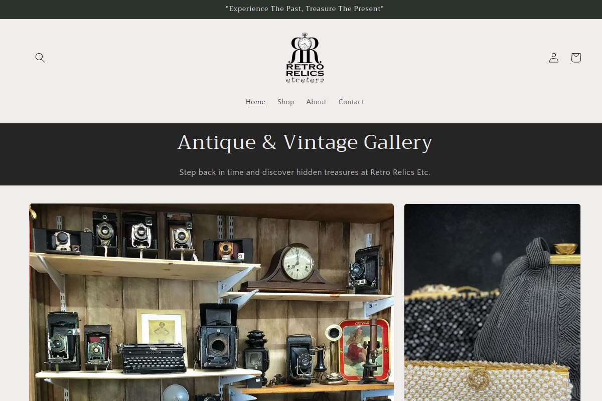 Retro Relics Etc. homepage preview