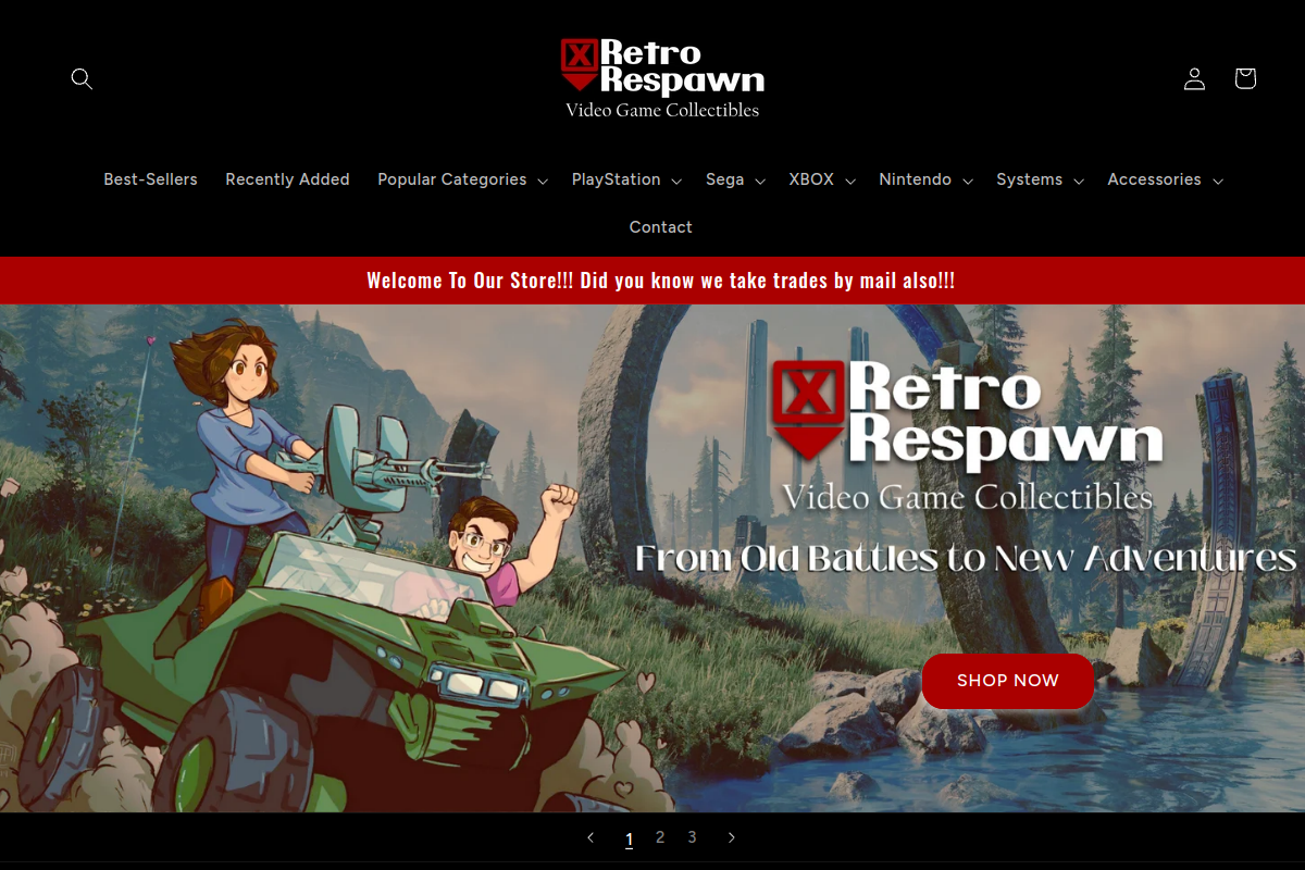 Retro Respawn Games homepage preview