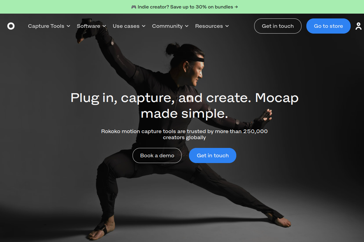 Rokoko website screenshot 1