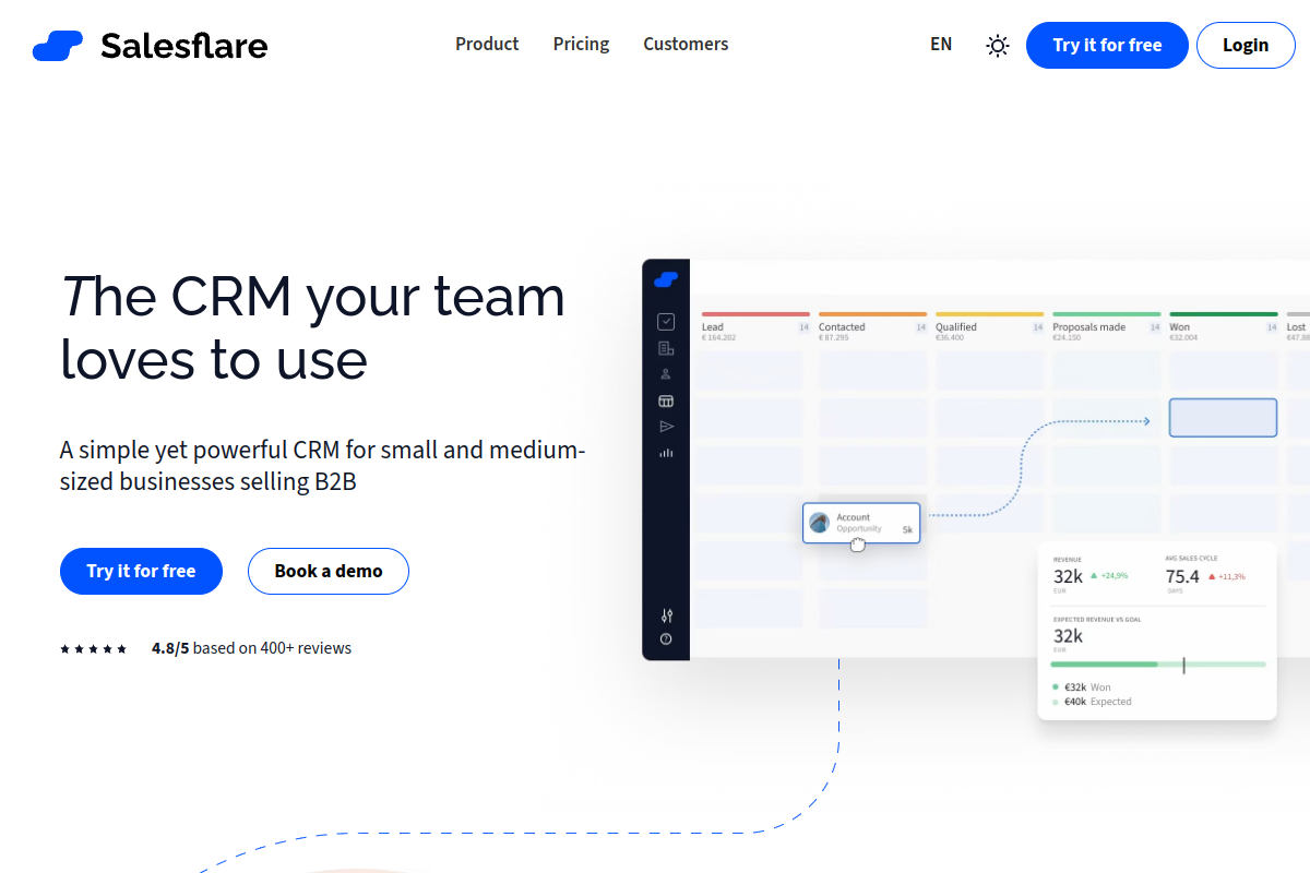 Salesflare screenshot