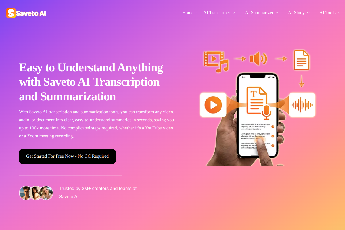 Saveto AI preview
