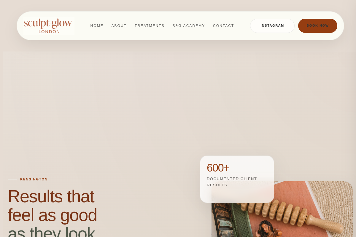 Sculpt and Glow London website