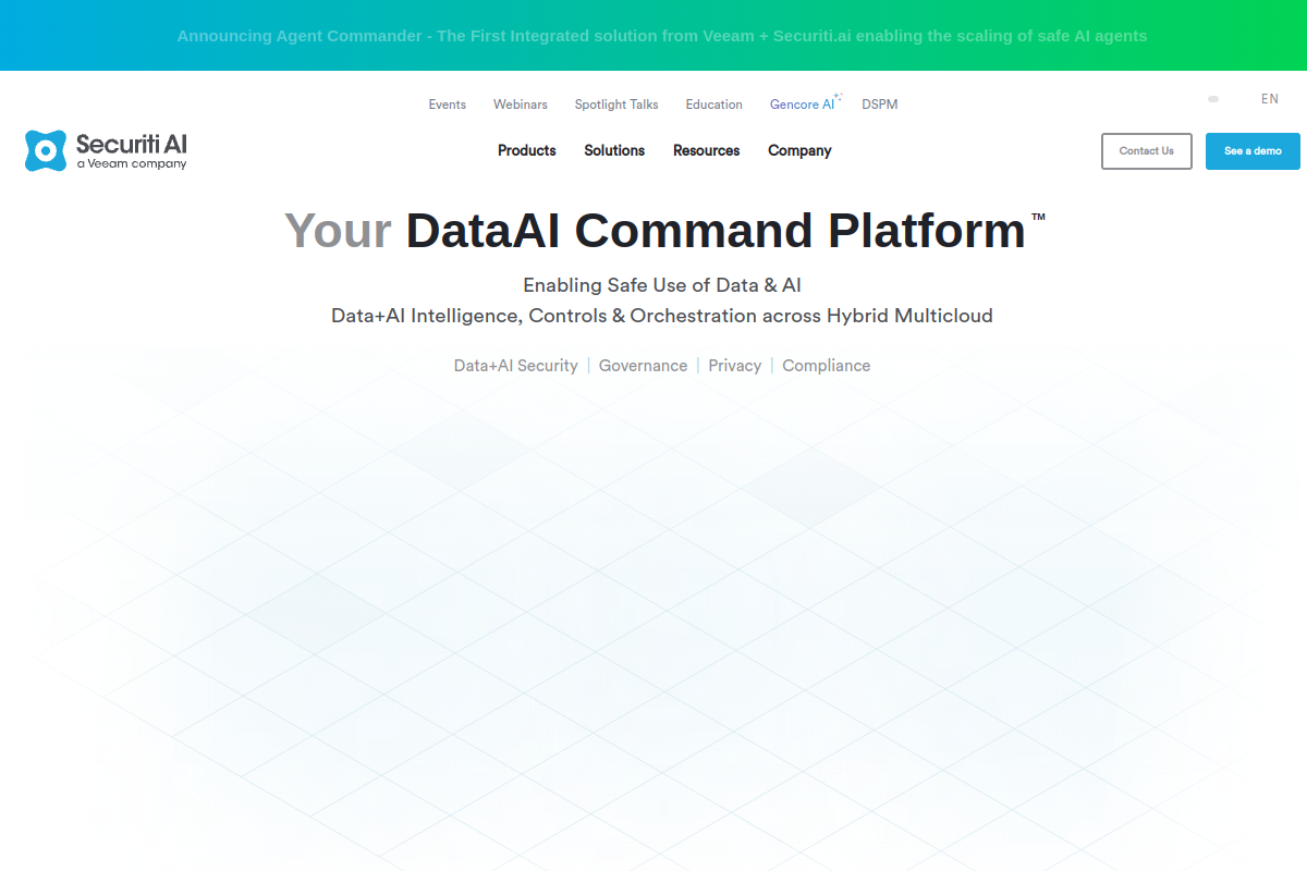 Securiti website screenshot 1