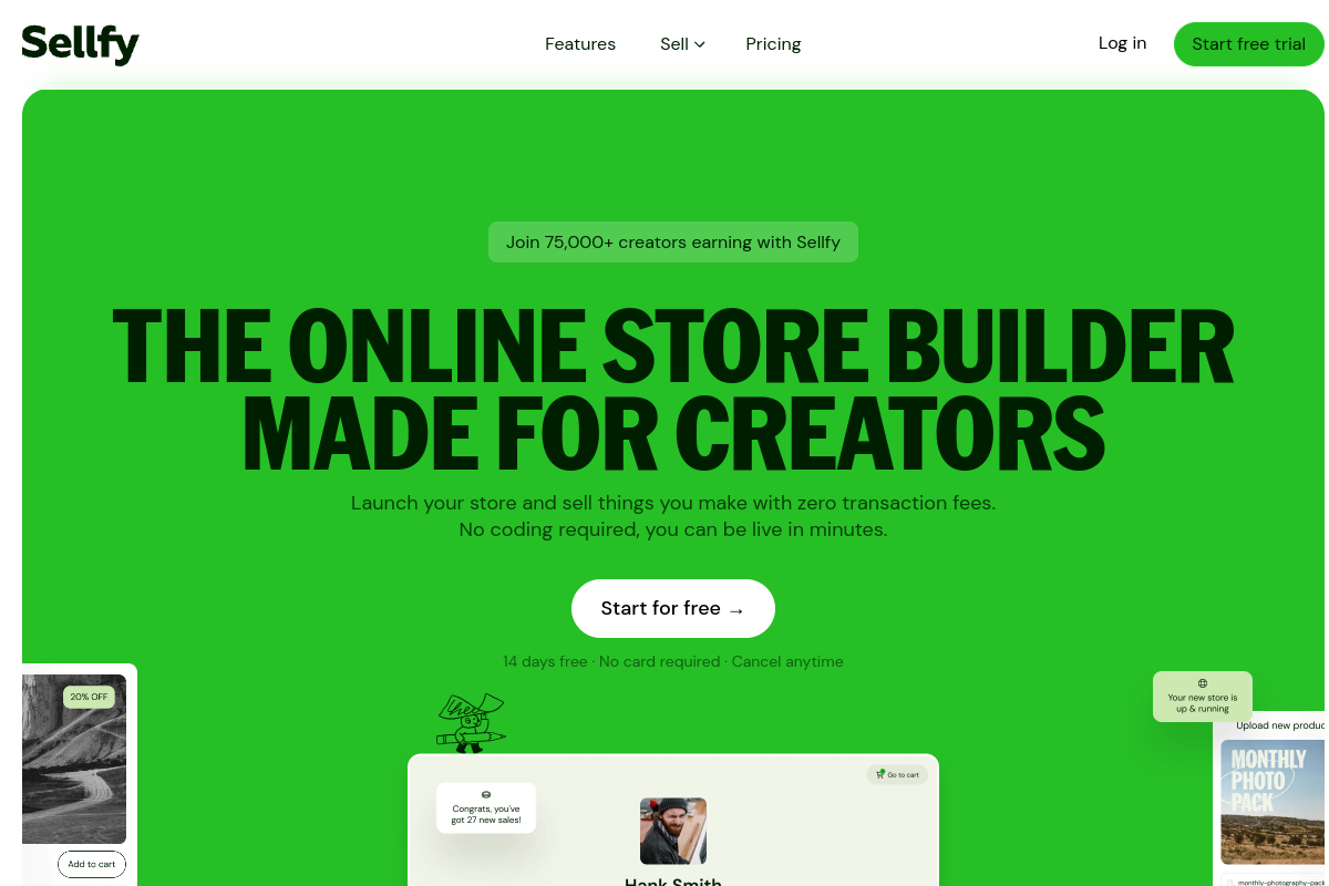Sellfy screenshot