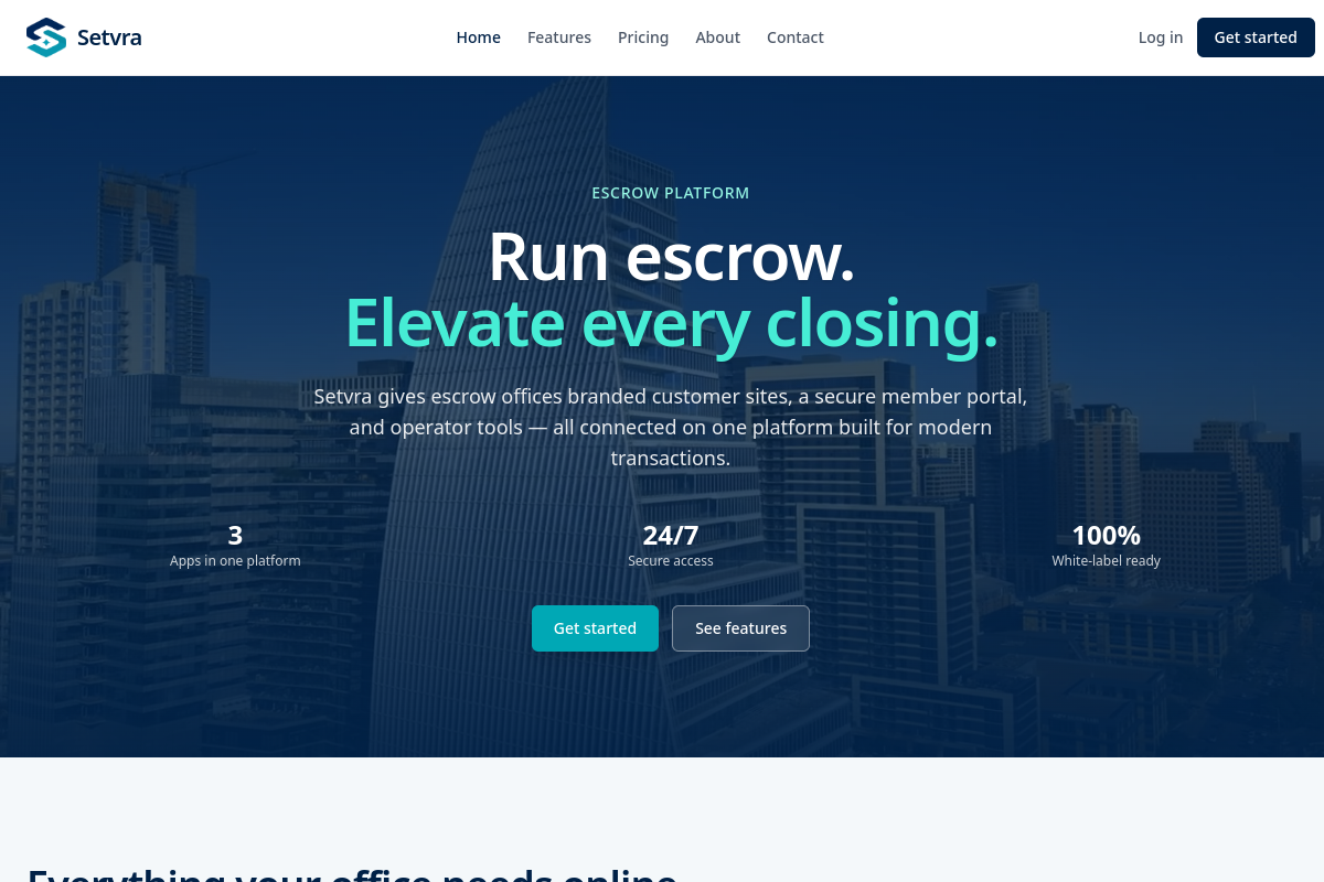 setvra.com homepage preview