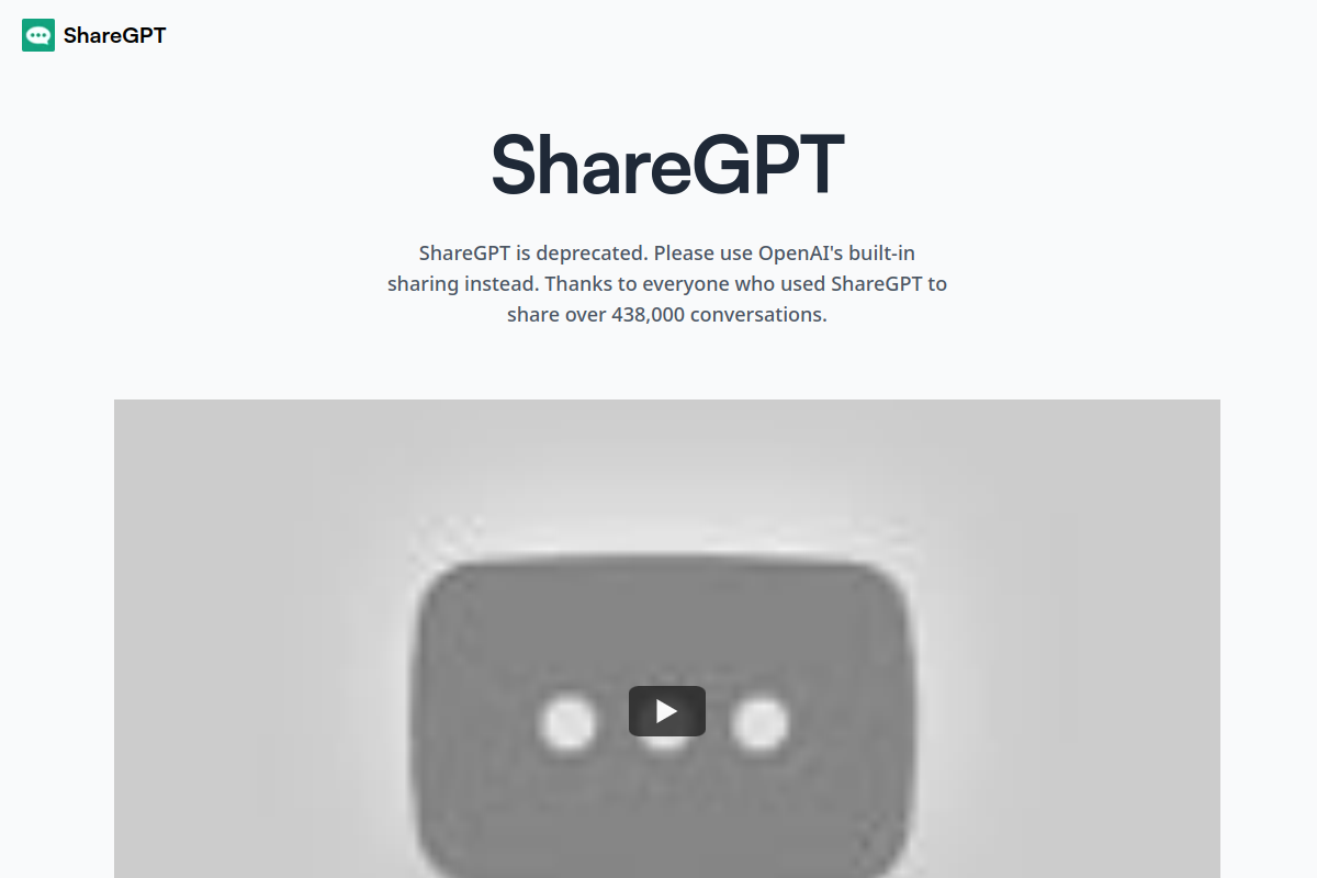 ShareGPT website screenshot 1